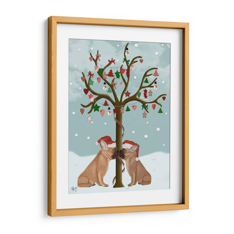 Bulldogs Franceses Y Árbol De Navidad - Fab Funky | Cuadro decorativo de Canvas Lab