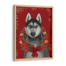 Guirnalda Husky Y Poinsettia - Fab Funky | Cuadro decorativo de Canvas Lab