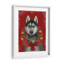 Guirnalda Husky Y Poinsettia - Fab Funky | Cuadro decorativo de Canvas Lab