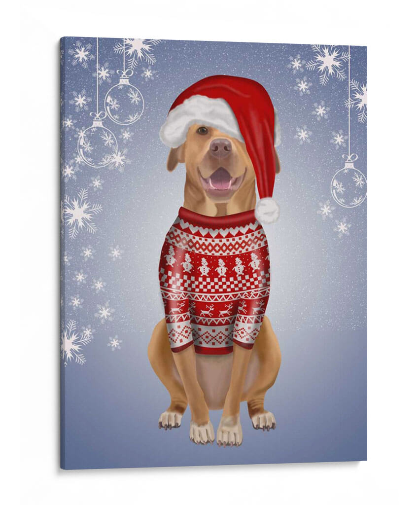 Pitbull En Suéter Navideño - Fab Funky | Cuadro decorativo de Canvas Lab
