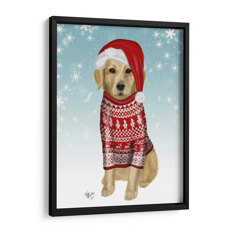 Golden Retriever En Suéter De Navidad - Fab Funky | Cuadro decorativo de Canvas Lab