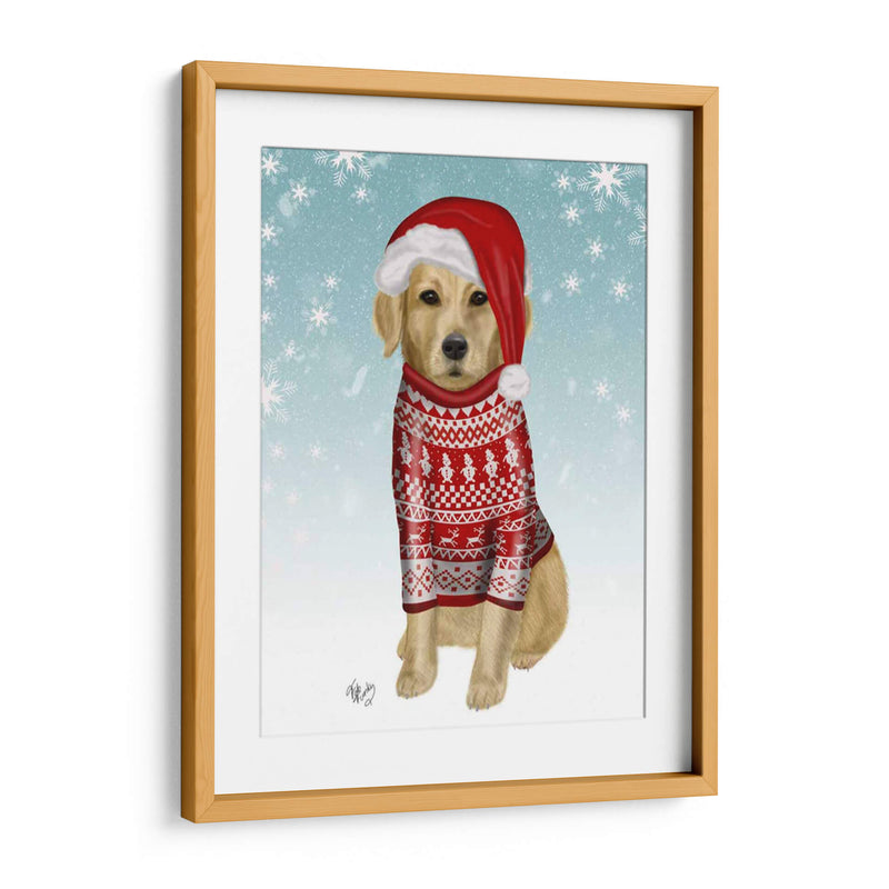 Golden Retriever En Suéter De Navidad - Fab Funky | Cuadro decorativo de Canvas Lab