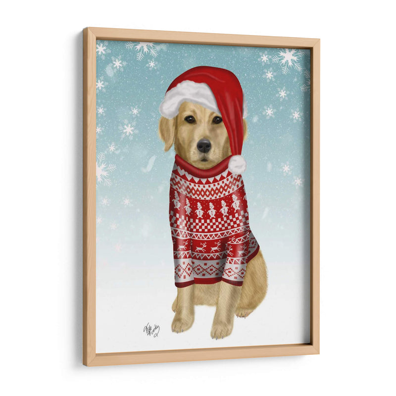 Golden Retriever En Suéter De Navidad - Fab Funky | Cuadro decorativo de Canvas Lab