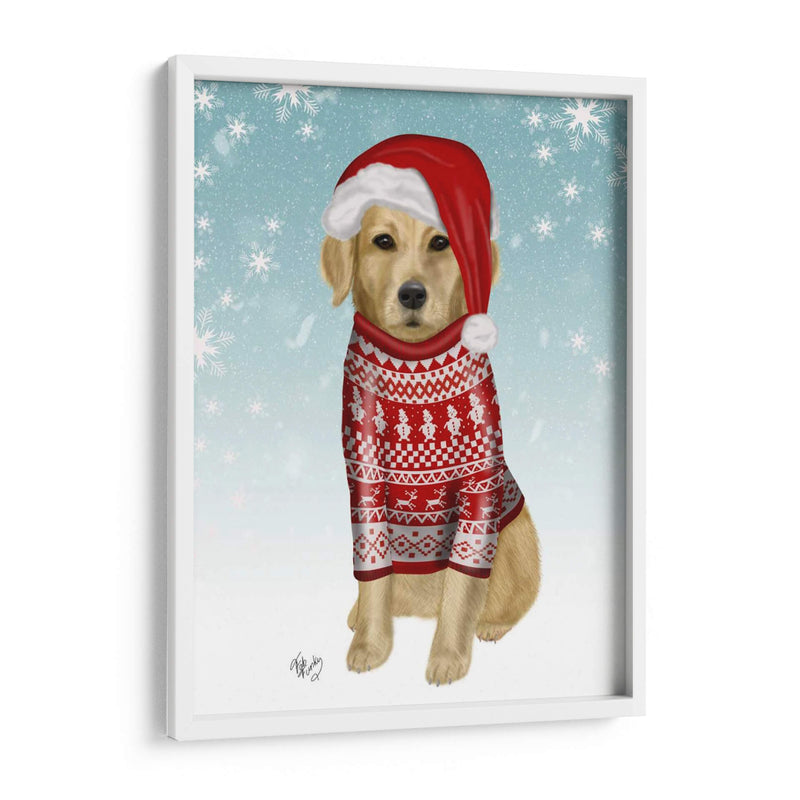 Golden Retriever En Suéter De Navidad - Fab Funky | Cuadro decorativo de Canvas Lab