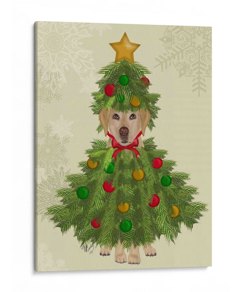 Labrador Amarillo, Traje De Árbol De Navidad - Fab Funky | Cuadro decorativo de Canvas Lab