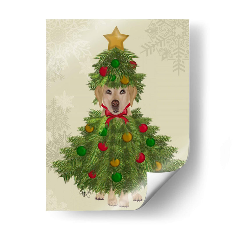 Labrador Amarillo, Traje De Árbol De Navidad - Fab Funky | Cuadro decorativo de Canvas Lab