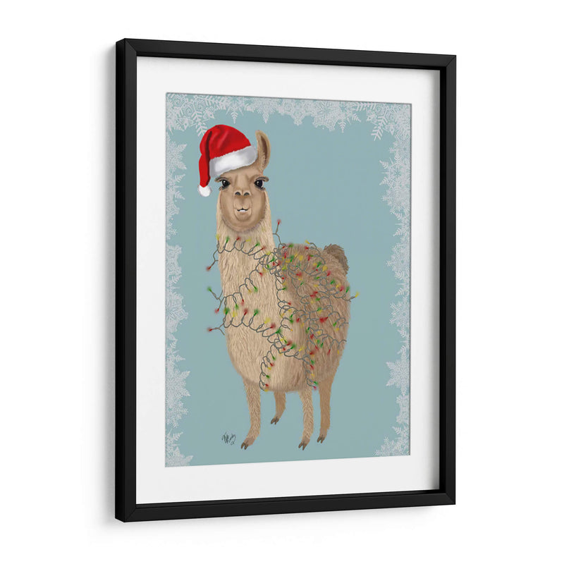 Llama, Luces De Navidad 2 - Fab Funky | Cuadro decorativo de Canvas Lab