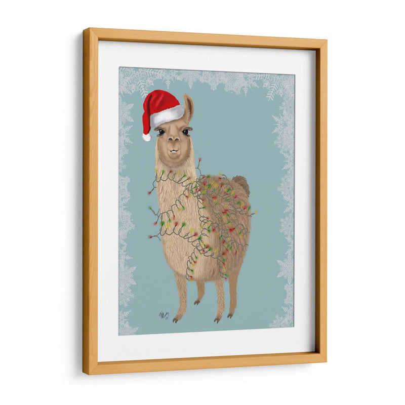 Llama, Luces De Navidad 2 - Fab Funky | Cuadro decorativo de Canvas Lab