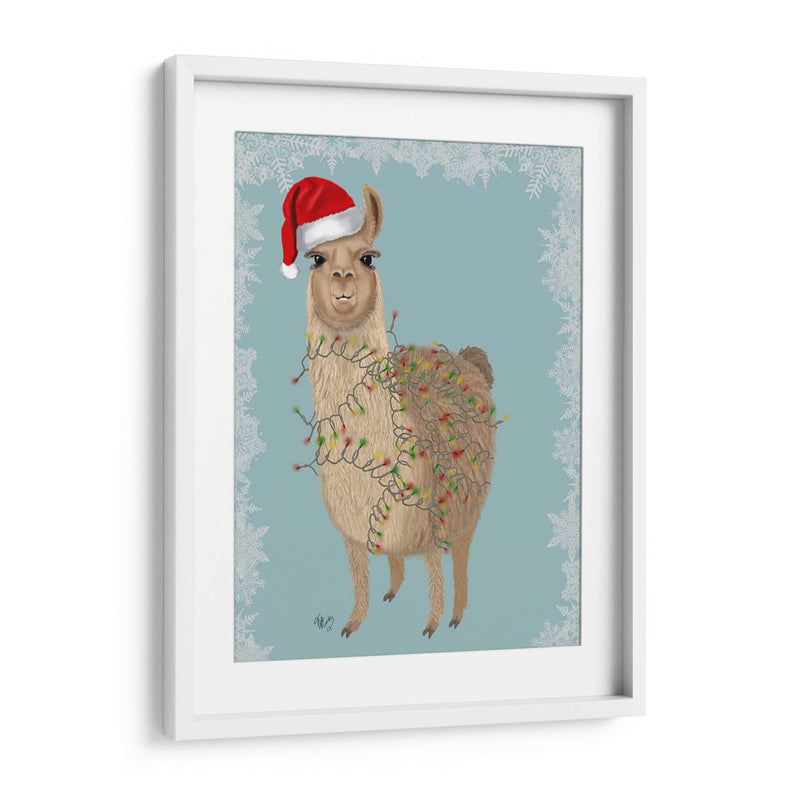 Llama, Luces De Navidad 2 - Fab Funky | Cuadro decorativo de Canvas Lab