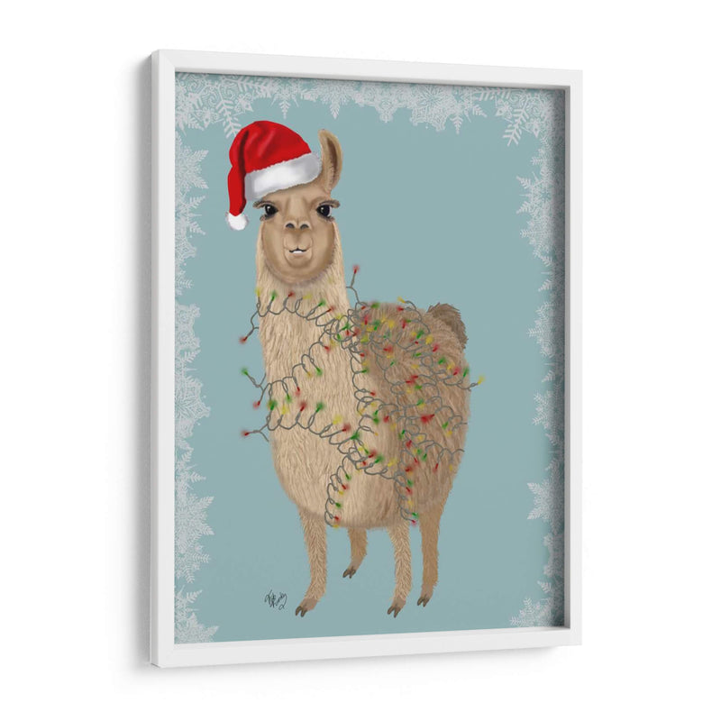 Llama, Luces De Navidad 2 - Fab Funky | Cuadro decorativo de Canvas Lab