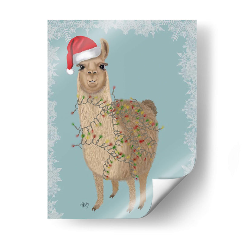 Llama, Luces De Navidad 2 - Fab Funky | Cuadro decorativo de Canvas Lab