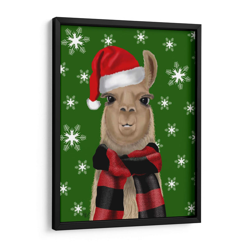 Llama, Sombrero De Navidad - Fab Funky | Cuadro decorativo de Canvas Lab