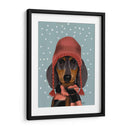 Dachshund Con Sombrero Lanudo Y Bufanda - Fab Funky | Cuadro decorativo de Canvas Lab