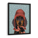 Dachshund Con Sombrero Lanudo Y Bufanda - Fab Funky | Cuadro decorativo de Canvas Lab