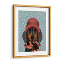 Dachshund Con Sombrero Lanudo Y Bufanda - Fab Funky | Cuadro decorativo de Canvas Lab