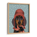 Dachshund Con Sombrero Lanudo Y Bufanda - Fab Funky | Cuadro decorativo de Canvas Lab