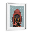 Dachshund Con Sombrero Lanudo Y Bufanda - Fab Funky | Cuadro decorativo de Canvas Lab