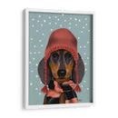 Dachshund Con Sombrero Lanudo Y Bufanda - Fab Funky | Cuadro decorativo de Canvas Lab