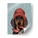 Dachshund Con Sombrero Lanudo Y Bufanda - Fab Funky | Cuadro decorativo de Canvas Lab