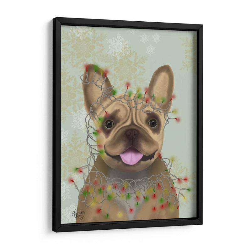 Bulldog Francés, Luces De Navidad 1 - Fab Funky | Cuadro decorativo de Canvas Lab