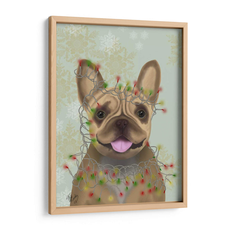 Bulldog Francés, Luces De Navidad 1 - Fab Funky | Cuadro decorativo de Canvas Lab