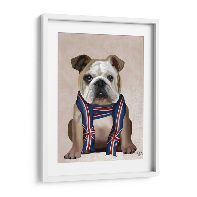 Bulldog Inglés Con Bufanda - Fab Funky | Cuadro decorativo de Canvas Lab
