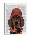 Dachshund En Rosa Sombrero Y Bufanda - Fab Funky | Cuadro decorativo de Canvas Lab