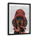 Dachshund En Rosa Sombrero Y Bufanda - Fab Funky | Cuadro decorativo de Canvas Lab