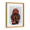 Dachshund En Rosa Sombrero Y Bufanda - Fab Funky | Cuadro decorativo de Canvas Lab