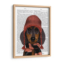 Dachshund En Rosa Sombrero Y Bufanda - Fab Funky | Cuadro decorativo de Canvas Lab