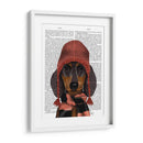 Dachshund En Rosa Sombrero Y Bufanda - Fab Funky | Cuadro decorativo de Canvas Lab