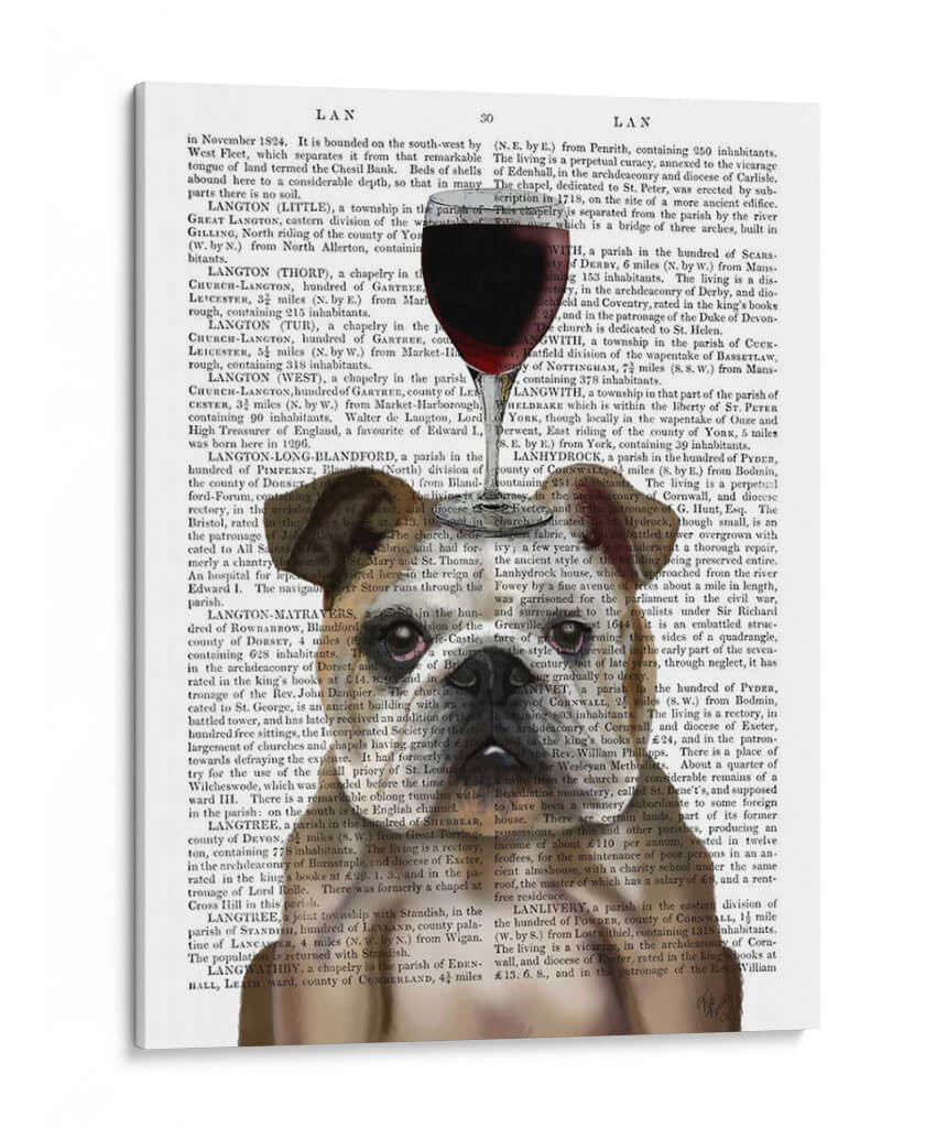 Perro Au Vin, Bulldog Inglés - Fab Funky | Cuadro decorativo de Canvas Lab