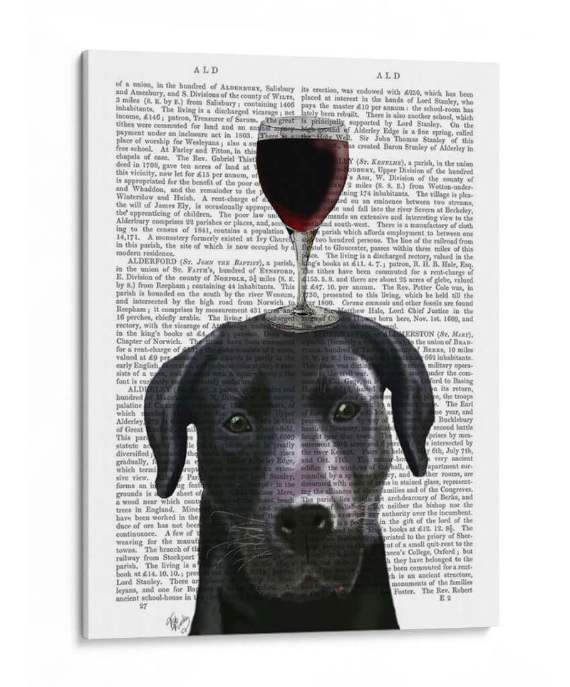 Perro Au Vin, Negro Labrador - Fab Funky | Cuadro decorativo de Canvas Lab