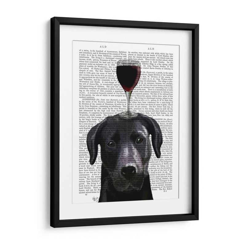 Perro Au Vin, Negro Labrador - Fab Funky | Cuadro decorativo de Canvas Lab