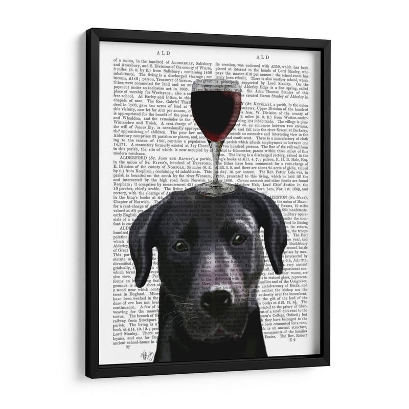 Perro Au Vin, Negro Labrador - Fab Funky | Cuadro decorativo de Canvas Lab