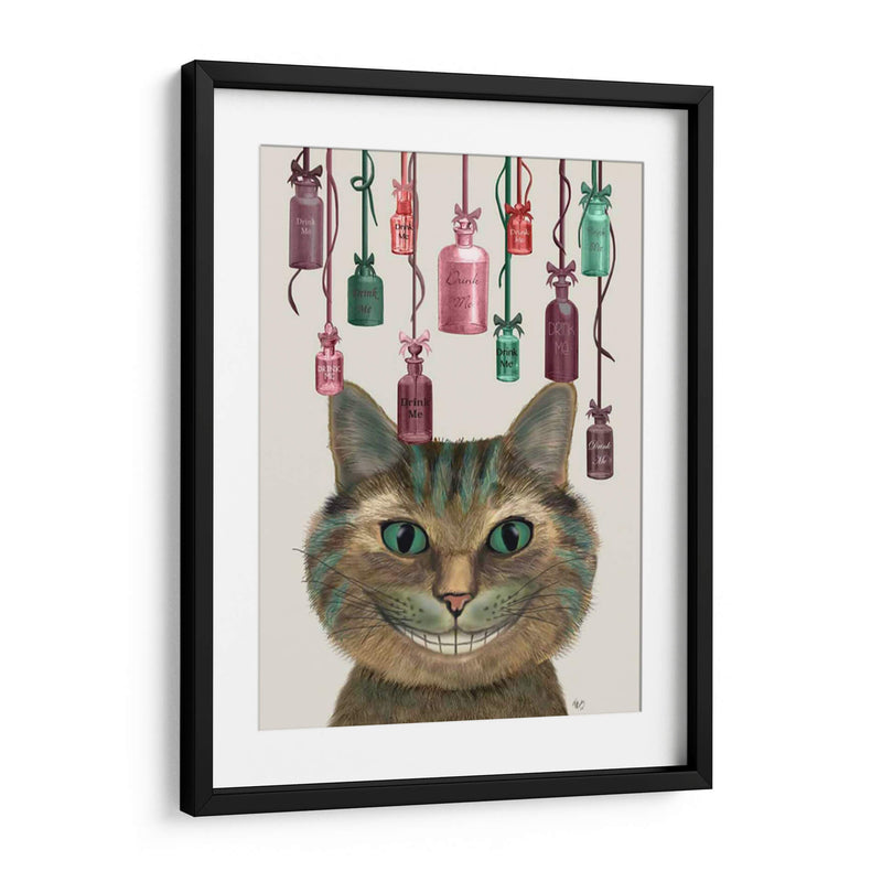 Cheshire Gato Y Botellas - Fab Funky | Cuadro decorativo de Canvas Lab