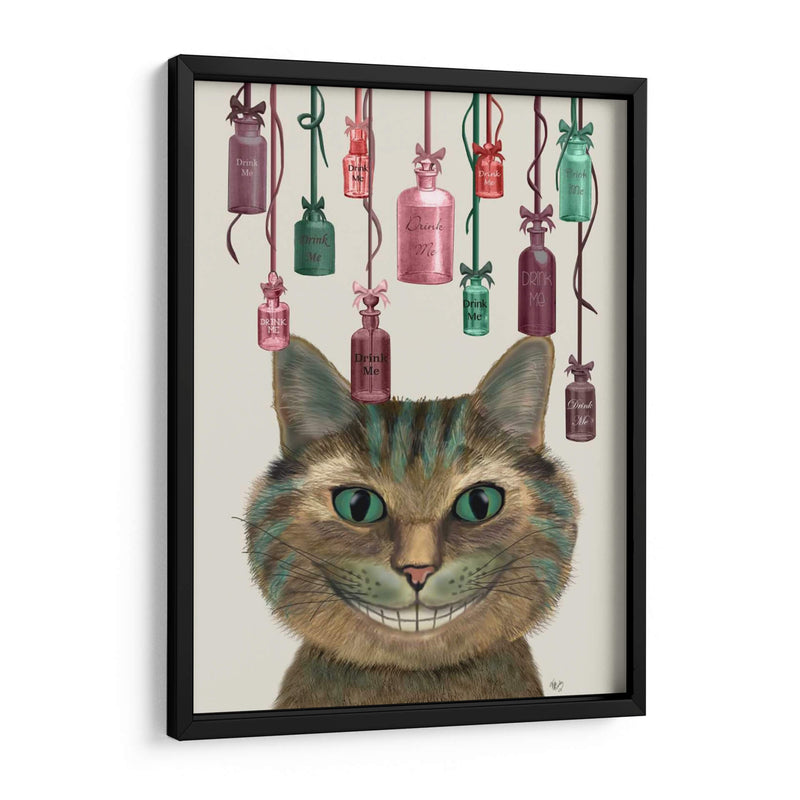 Cheshire Gato Y Botellas - Fab Funky | Cuadro decorativo de Canvas Lab