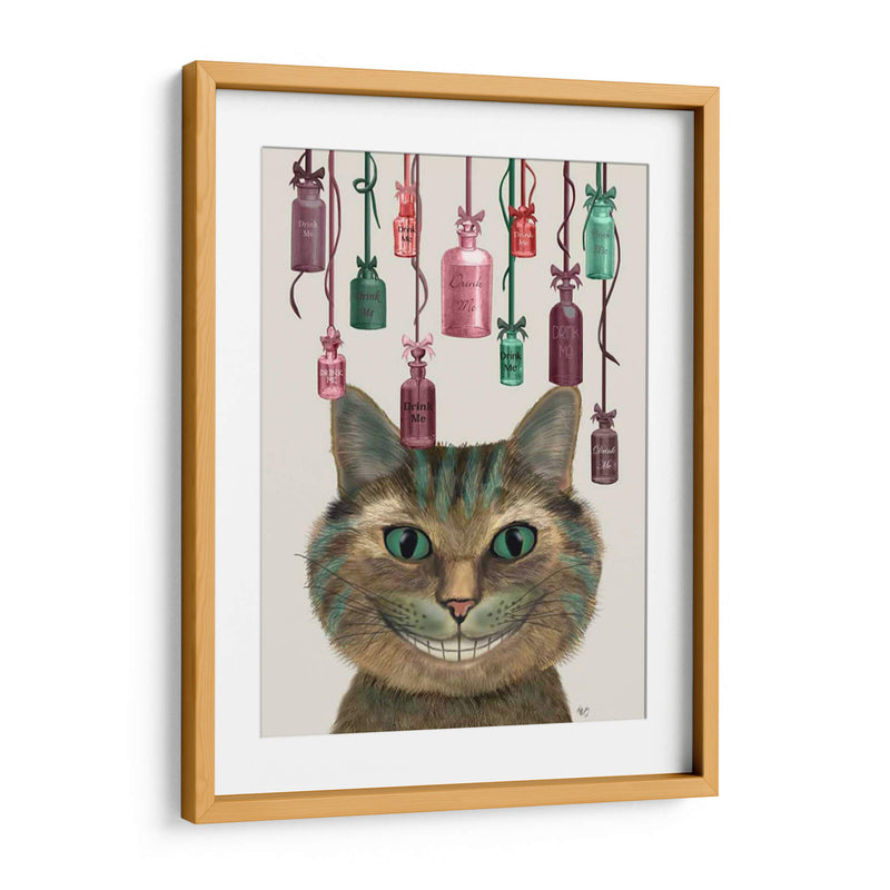 Cheshire Gato Y Botellas - Fab Funky | Cuadro decorativo de Canvas Lab