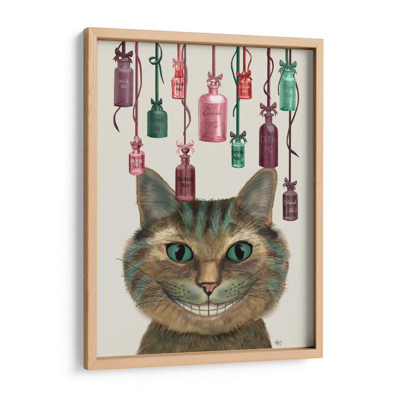 Cheshire Gato Y Botellas - Fab Funky | Cuadro decorativo de Canvas Lab