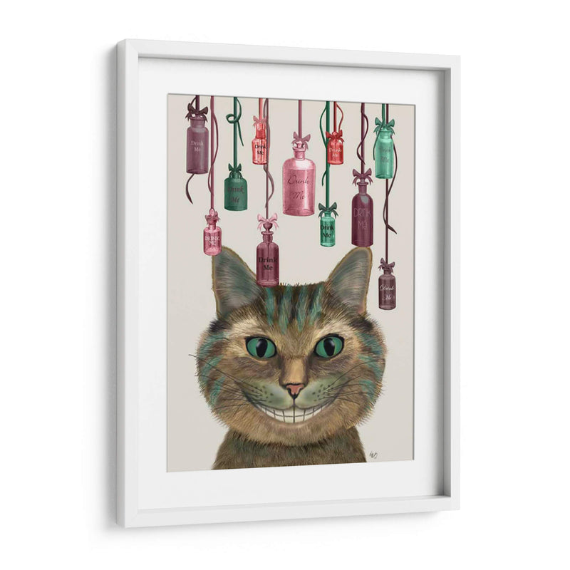 Cheshire Gato Y Botellas - Fab Funky | Cuadro decorativo de Canvas Lab