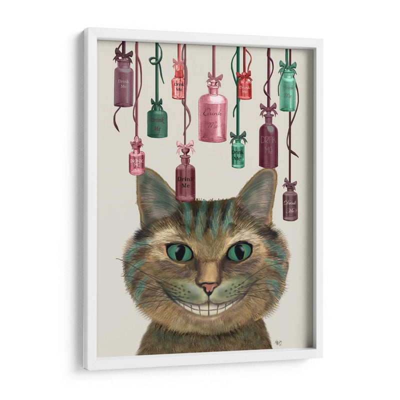 Cheshire Gato Y Botellas - Fab Funky | Cuadro decorativo de Canvas Lab