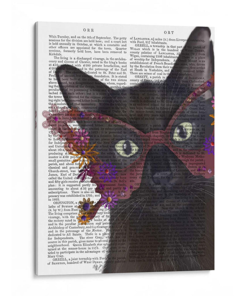 Gafas De Gato Y Flores - Fab Funky | Cuadro decorativo de Canvas Lab