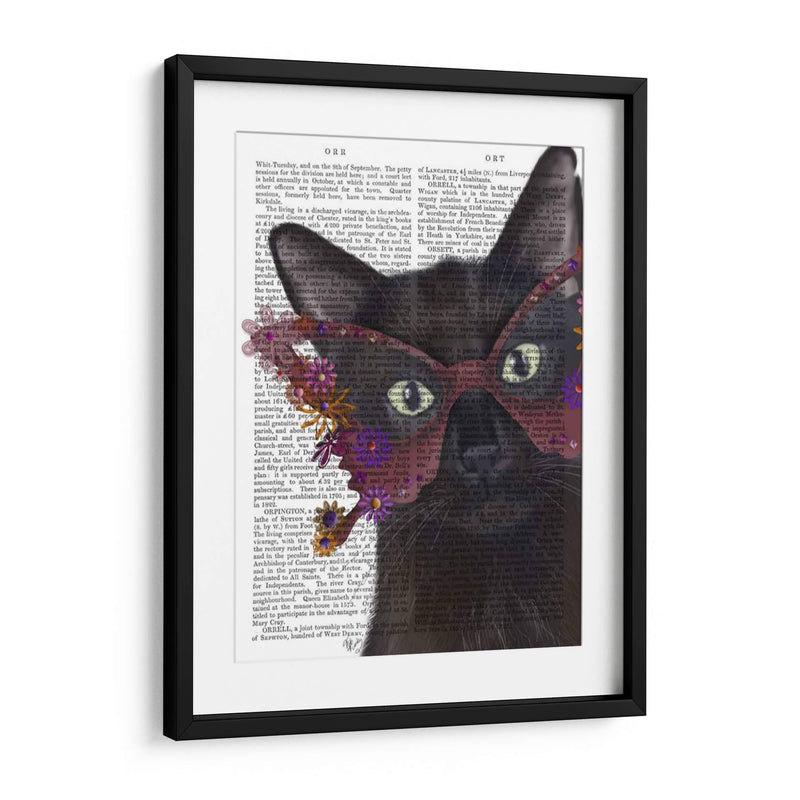 Gafas De Gato Y Flores - Fab Funky | Cuadro decorativo de Canvas Lab