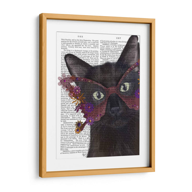 Gafas De Gato Y Flores - Fab Funky | Cuadro decorativo de Canvas Lab