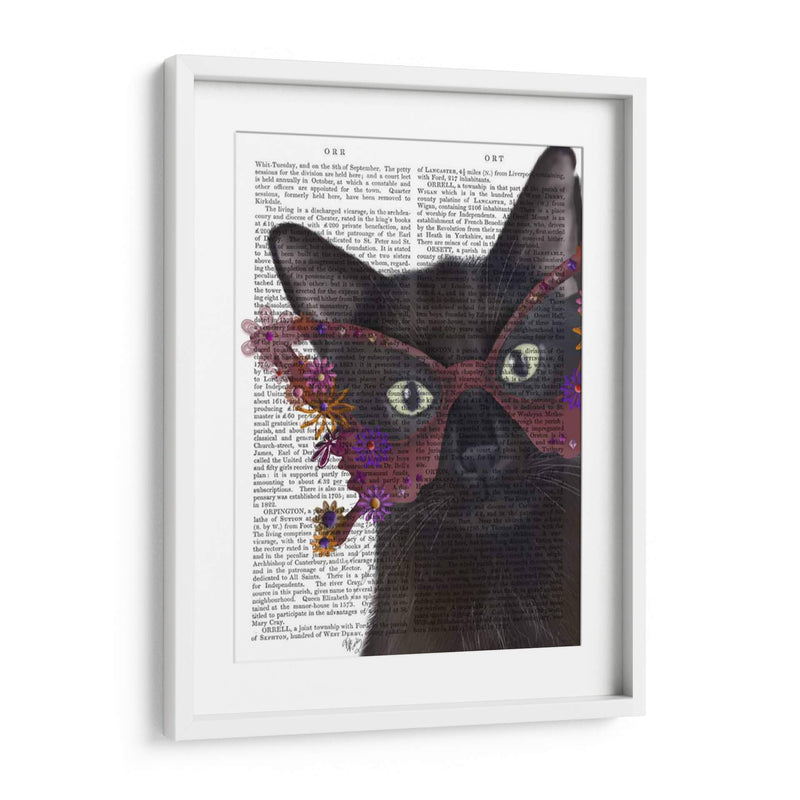 Gafas De Gato Y Flores - Fab Funky | Cuadro decorativo de Canvas Lab