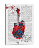 Avestruz, Puede Lata En Rojo Y Azul. - Fab Funky | Cuadro decorativo de Canvas Lab