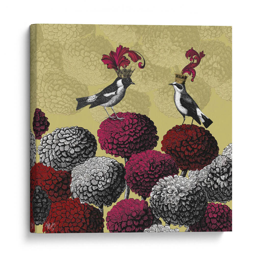 Pájaros Florecientes, Crisantemo 2, Estampado De Arte - Fab Funky | Cuadro decorativo de Canvas Lab