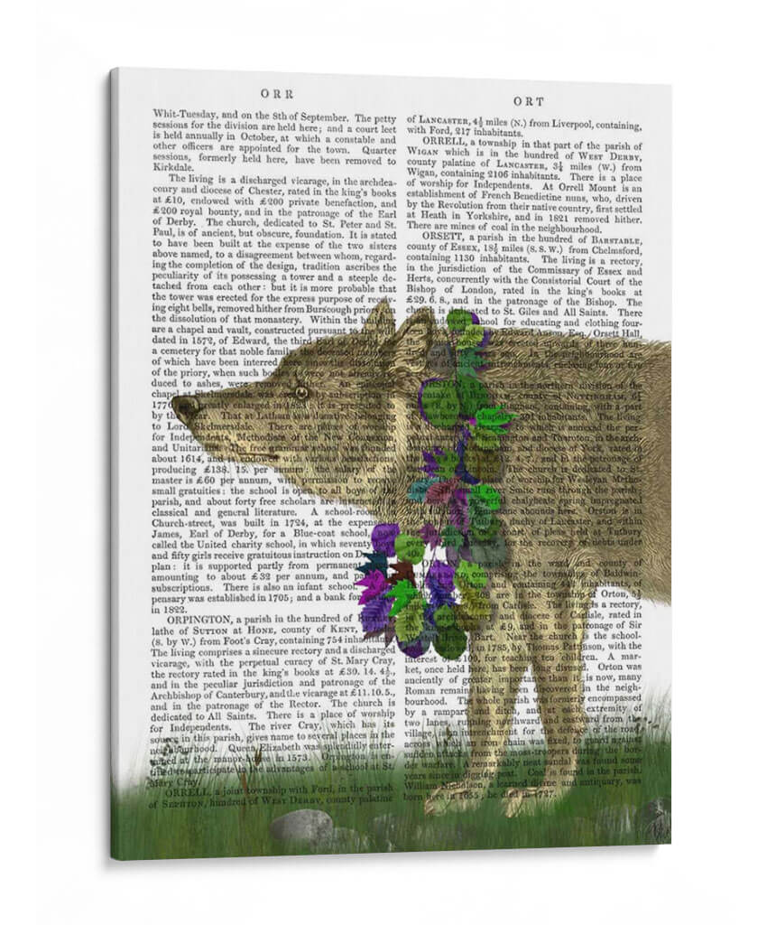 Lobo Y Guirnalda - Fab Funky | Cuadro decorativo de Canvas Lab