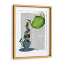 Tetera, Taza Y Flores, Verde Y Azul. - Fab Funky | Cuadro decorativo de Canvas Lab