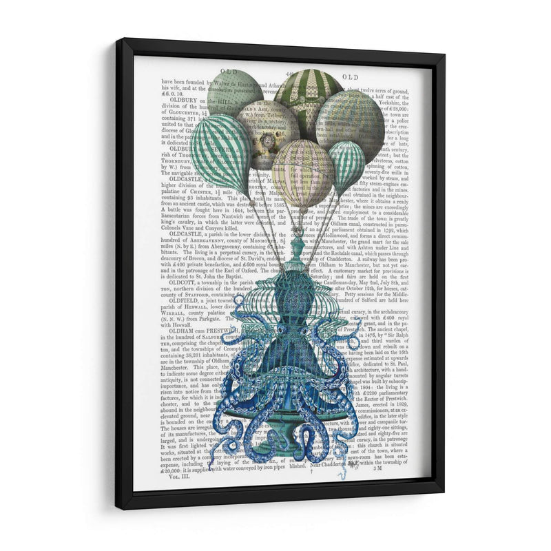 Jaula De Pulpo Y Globos - Fab Funky | Cuadro decorativo de Canvas Lab